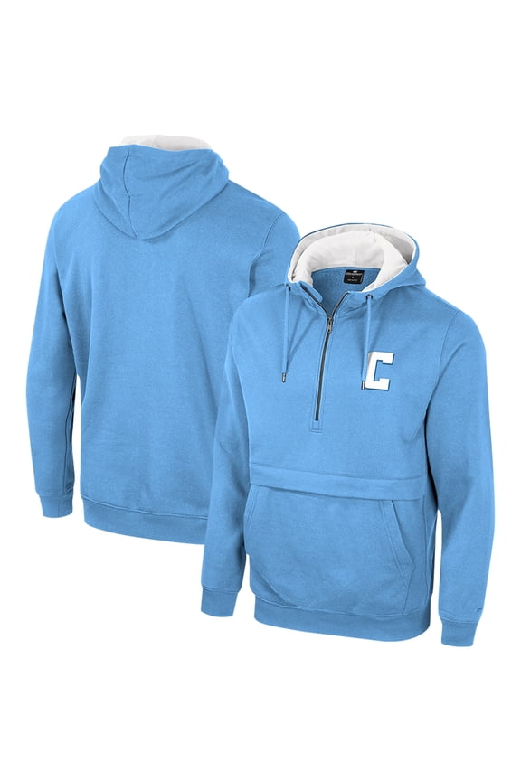 Men's Colosseum Light Blue Columbia University Team Half-Zip Pullover Hoodie