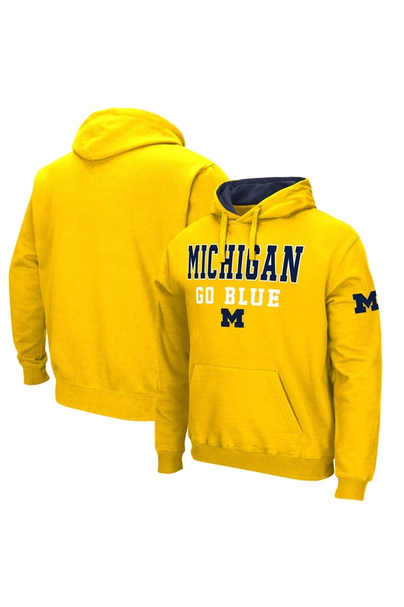 Men's Colosseum Maize Michigan Wolverines Sunrise Pullover Hoodie