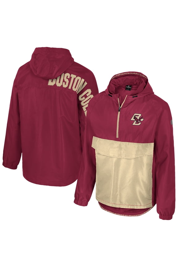 Men's Colosseum  Maroon Boston College Eagles Reloaded Anorak Half-Zip Jacket