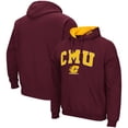 thumbnail image 1 of Men's Colosseum Maroon Cent. Michigan Chippewas Arch and Logo Pullover Hoodie, 1 of 3