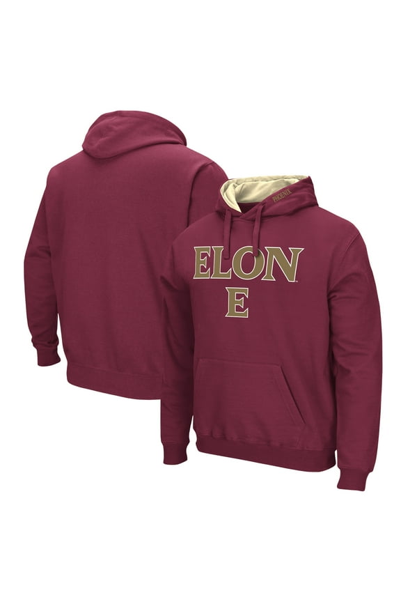 Men's Colosseum Maroon Elon Phoenix Arch & Logo Hoodie