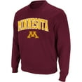 thumbnail image 1 of Men's Colosseum Maroon Minnesota Golden Gophers Arch & Logo Crew Neck Sweatshirt, 1 of 4
