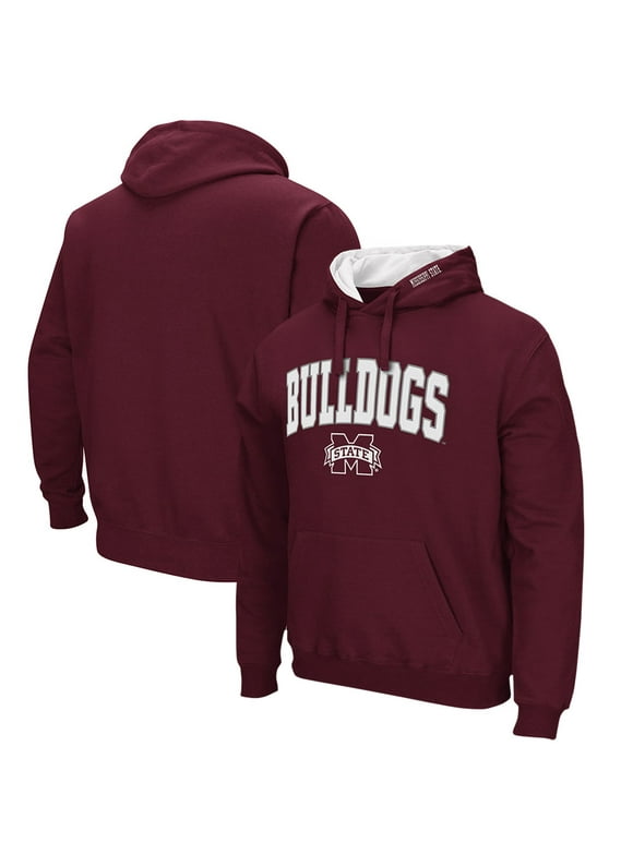 Men's Colosseum Maroon Mississippi State Bulldogs Arch & Logo 3.0 Pullover Hoodie