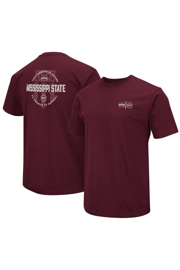 Men's Colosseum Maroon Mississippi State Bulldogs OHT Military Appreciation T-Shirt