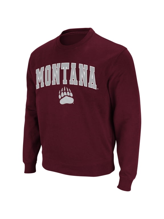 Men's Colosseum Maroon Montana Grizzlies Arch & Logo Crew Neck Sweatshirt