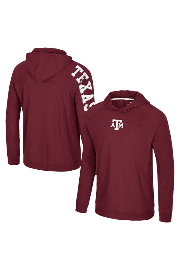 Men's Colosseum Maroon Texas A&M Aggies Back in Business Long Sleeve Raglan Hooded T-Shirt