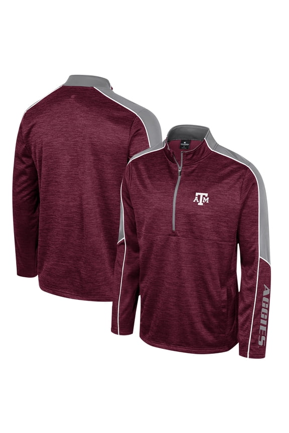 Men's Colosseum Maroon Texas A&M Aggies Marled Half-Zip Jacket