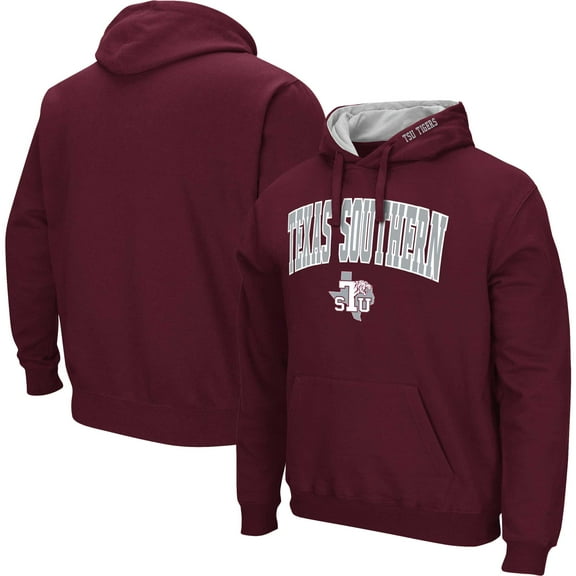 Men's Colosseum  Maroon Texas Southern Tigers Arch & Logo Hoodie