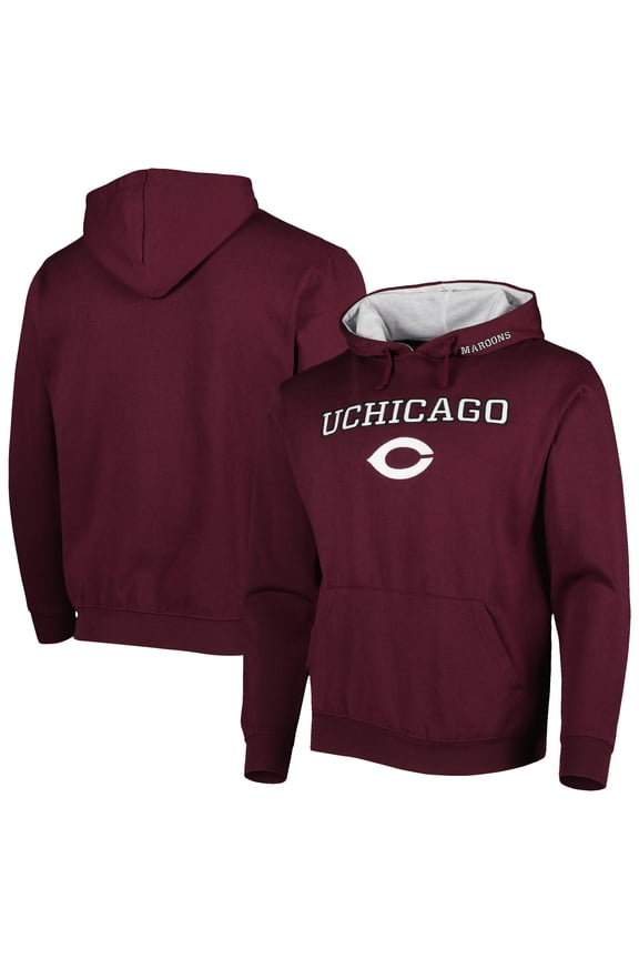 Men's Colosseum Maroon UChicago Maroons Arch & Logo Hoodie