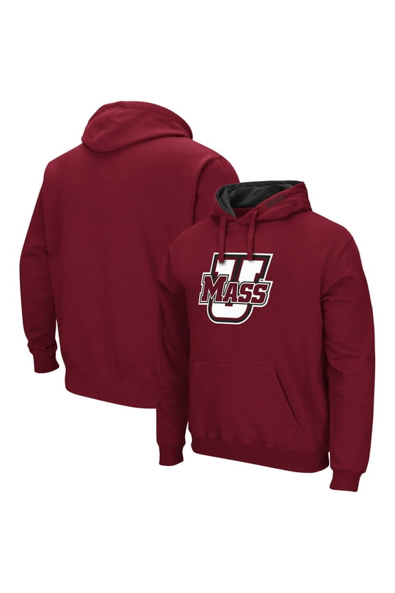 Men's Colosseum  Maroon UMass Minutemen Arch & Logo Hoodie