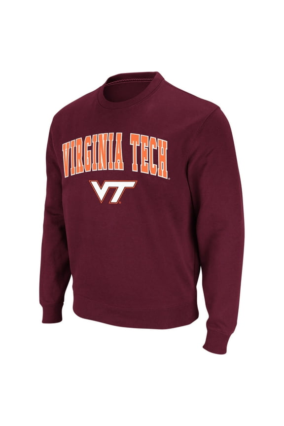 Men's Colosseum Maroon Virginia Tech Hokies Arch & Logo Crew Neck Sweatshirt