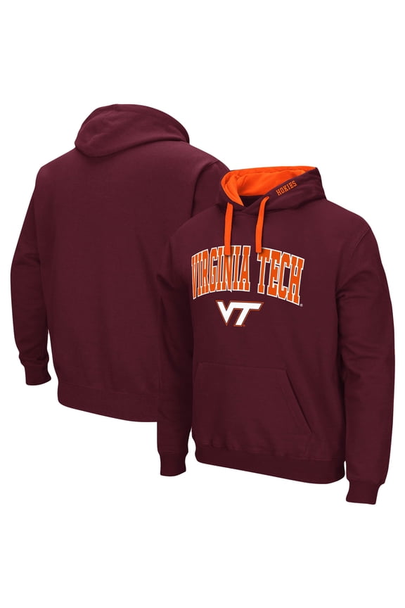 Men's Colosseum Maroon Virginia Tech Hokies Big & Tall Arch & Logo 2.0 Pullover Hoodie