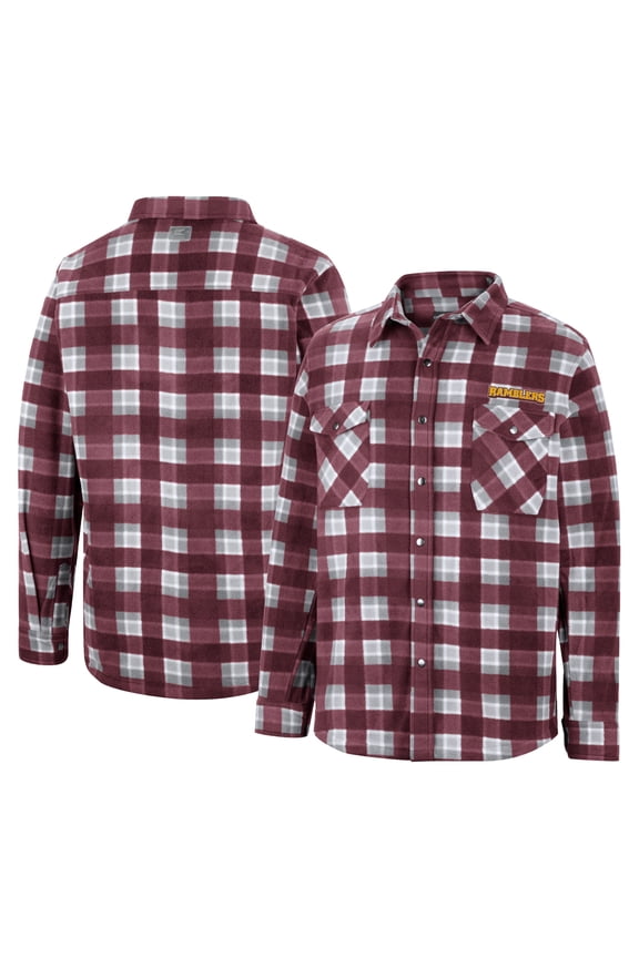 Men's Colosseum Maroon/White Loyola Chicago Ramblers Ellis Plaid Full-Snap Shirt Jacket