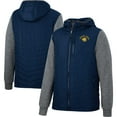 thumbnail image 1 of Men's Colosseum Navy/Charcoal Notre Dame Fighting Irish Course Herringbone Full-Zip Hoodie, 1 of 3
