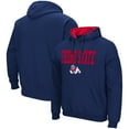 thumbnail image 1 of Men's Colosseum Navy Fresno State Bulldogs Arch and Logo Pullover Hoodie, 1 of 3