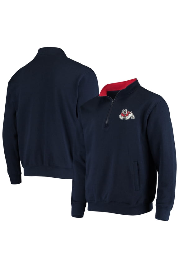 Men's Colosseum Navy Fresno State Bulldogs Tortugas Logo Quarter-Zip Jacket