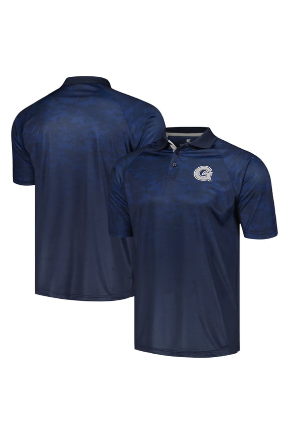 Men's Colosseum Navy Georgetown Hoyas Honeycomb Raglan Polo