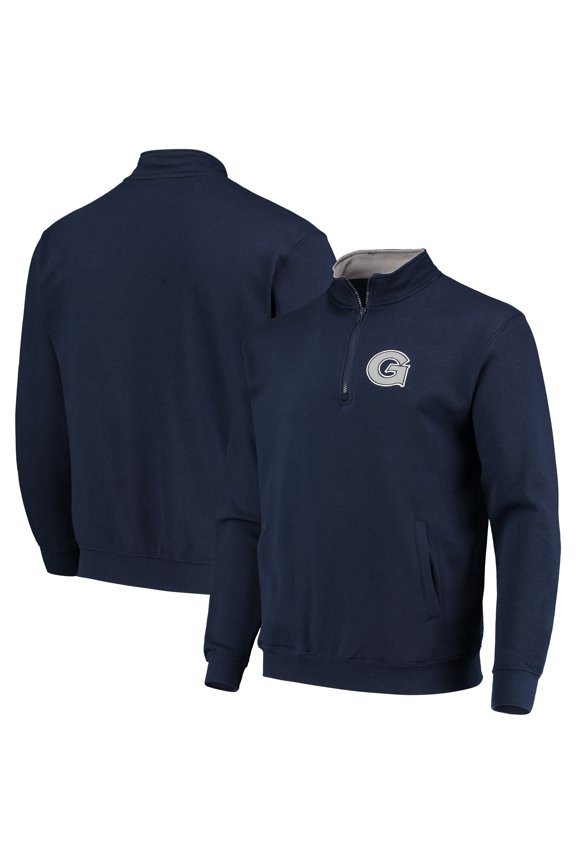 Men's Colosseum Navy Georgetown Hoyas Tortugas Logo Quarter-Zip Jacket