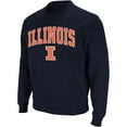 thumbnail image 1 of Men's Colosseum Navy Illinois Fighting Illini Arch & Logo Crew Neck Sweatshirt, 1 of 5