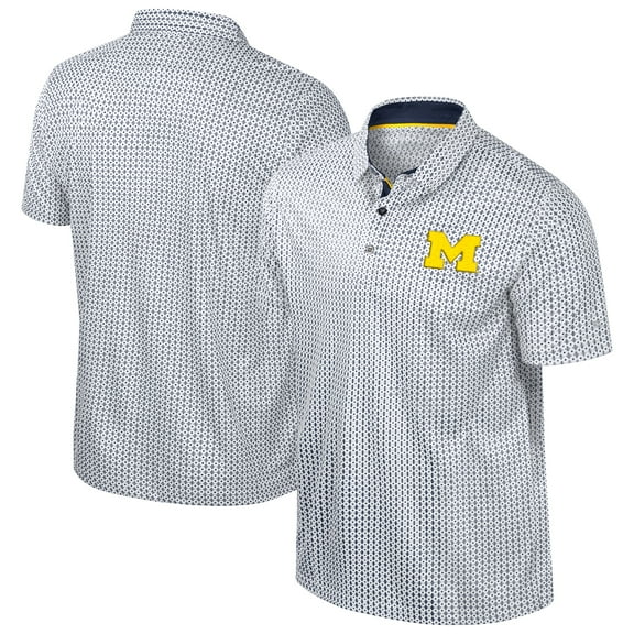 Men's Colosseum Navy Michigan Wolverines Big & Tall Marty Rival Polo