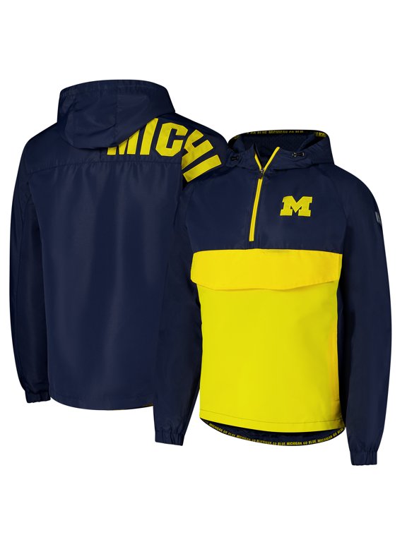Men's Colosseum Navy Michigan Wolverines Reloaded Anorak Half-Zip Jacket