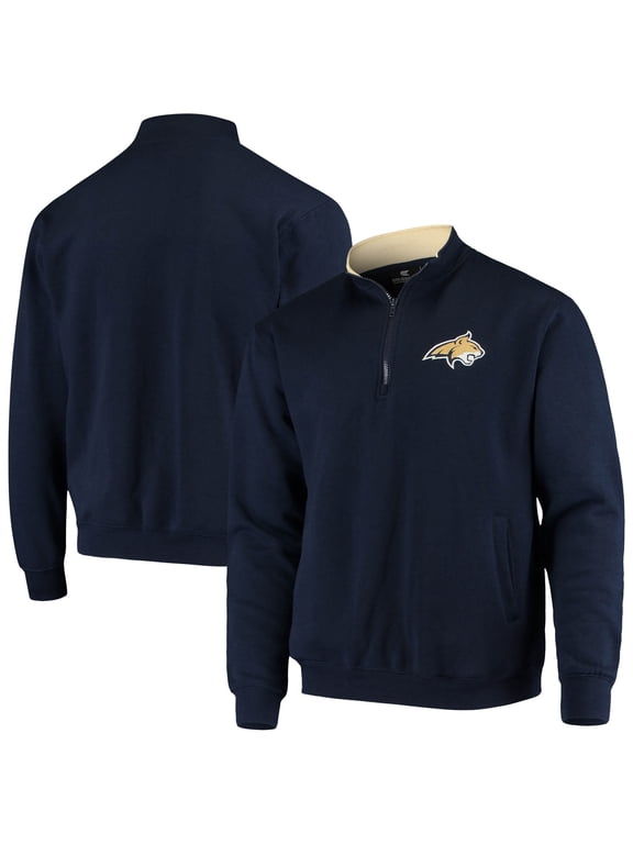 Men's Colosseum Navy Montana State Bobcats Tortugas Logo Quarter-Zip Jacket