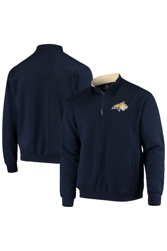 Men's Colosseum Navy Montana State Bobcats Tortugas Logo Quarter-Zip Jacket