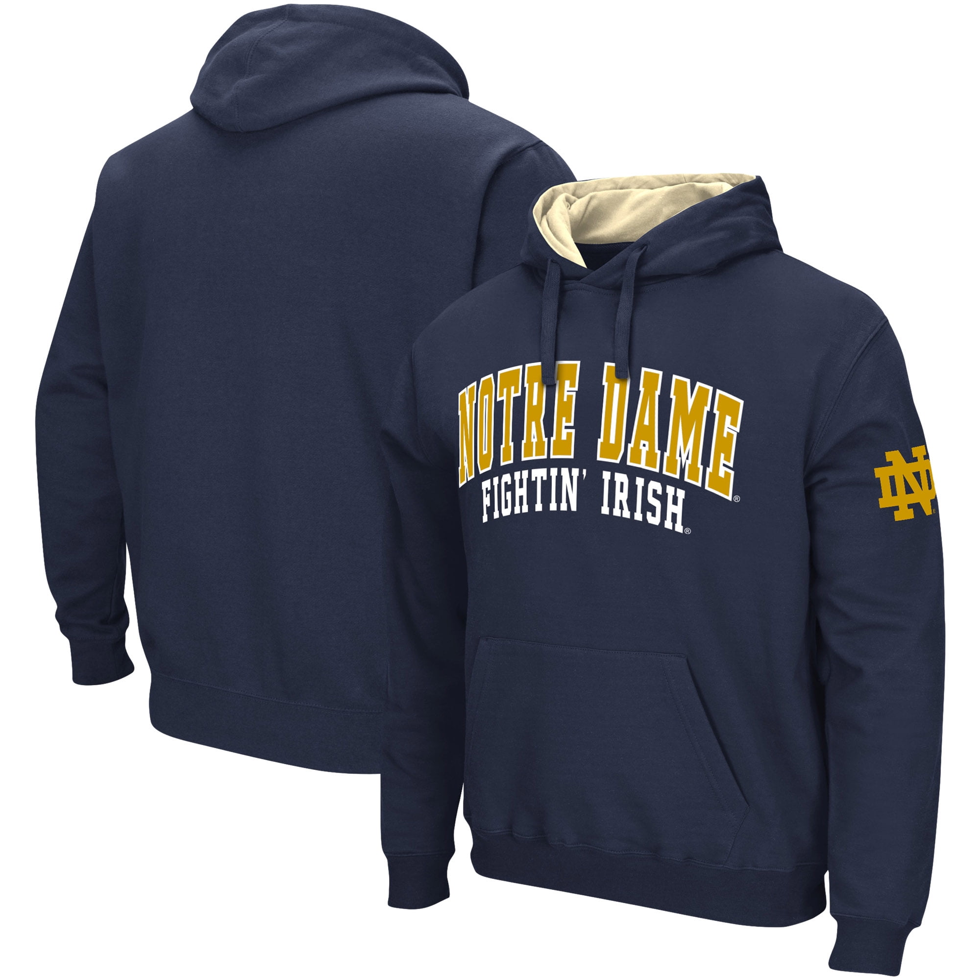 Men's Colosseum Navy Notre Dame Fighting Irish Double Arch Pullover ...