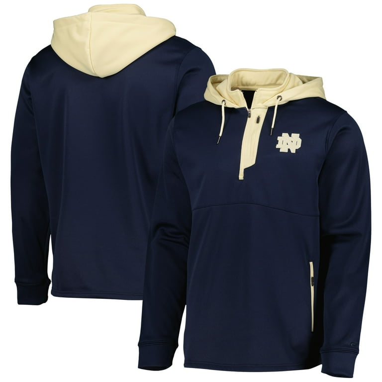 Men s Colosseum Navy Notre Dame Fighting Irish Luge 3.0 Quarter Zip Hoodie Walmart