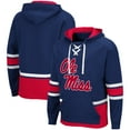 thumbnail image 1 of Men's Colosseum Navy Ole Miss Rebels Lace Up 3.0 Pullover Hoodie, 1 of 3