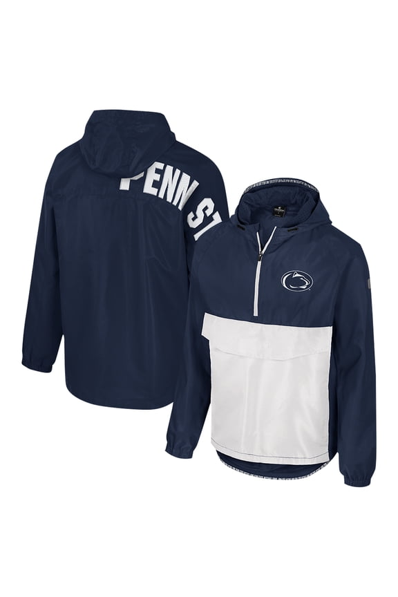 Men's Colosseum Navy Penn State Nittany Lions Reloaded Anorak Half-Zip Jacket