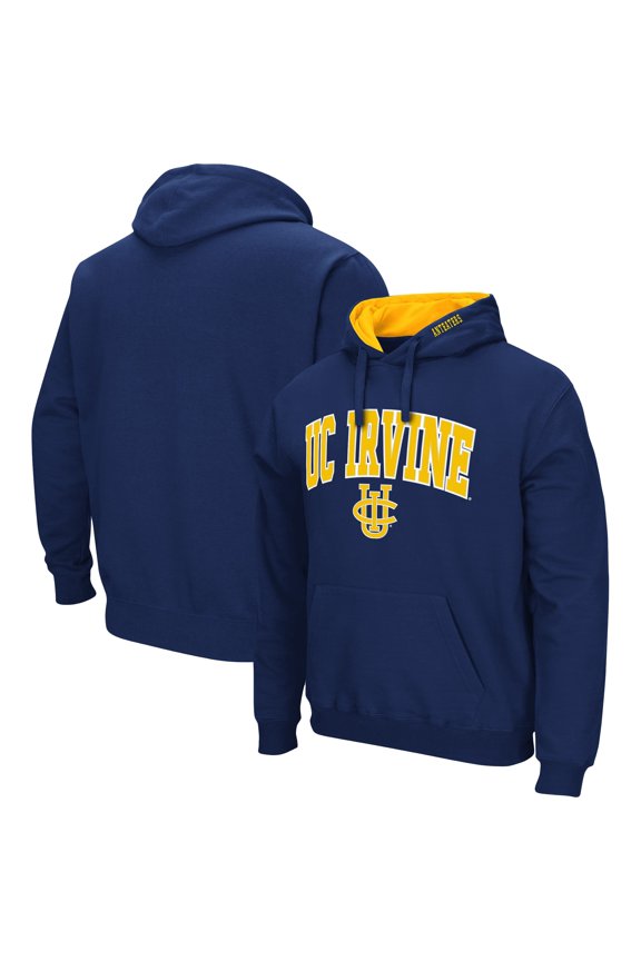 Men's Colosseum Navy UC Irvine Anteaters Arch & Logo Hoodie