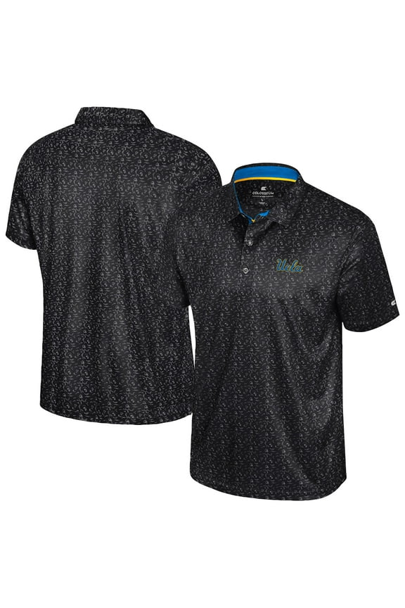 Men's Colosseum Navy UCLA Bruins Football Print Polo