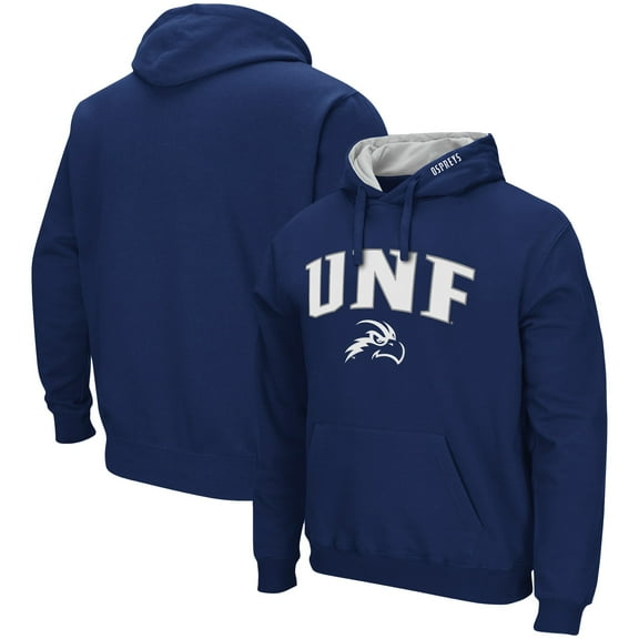 Men's Colosseum Navy UNF Ospreys Arch & Logo 3.0 Pullover Hoodie