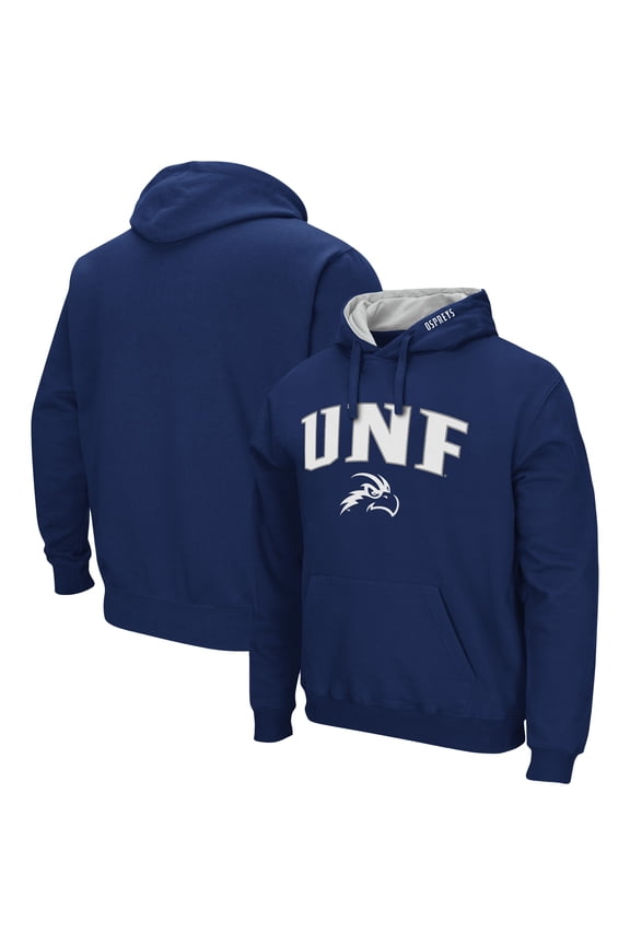 Men's Colosseum Navy UNF Ospreys Arch & Logo 3.0 Pullover Hoodie