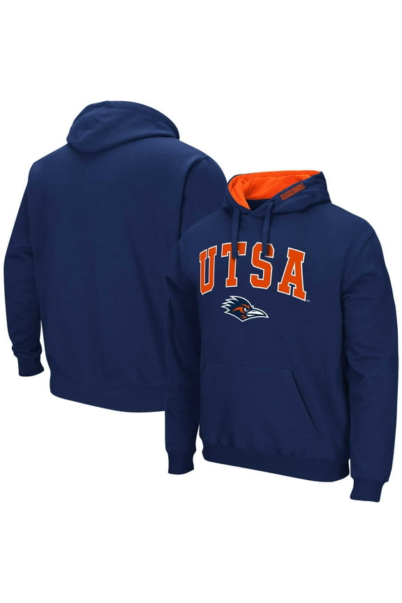 Men's Colosseum Navy UTSA Roadrunners Arch & Logo Hoodie