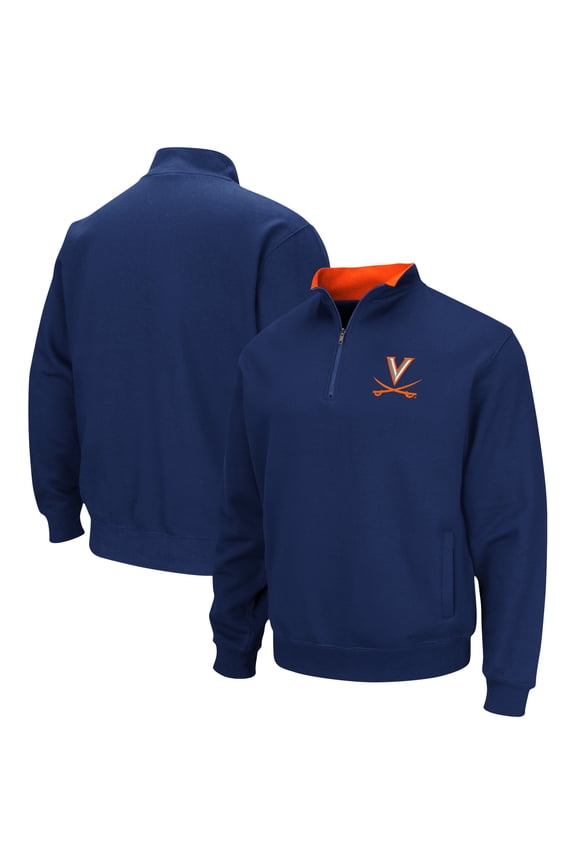 Men's Colosseum Navy Virginia Cavaliers Tortugas Team Logo Quarter-Zip Jacket