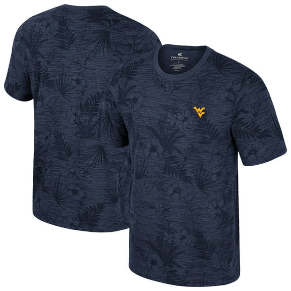 Men's Colosseum Navy West Virginia Mountaineers Floral Printed T-Shirt