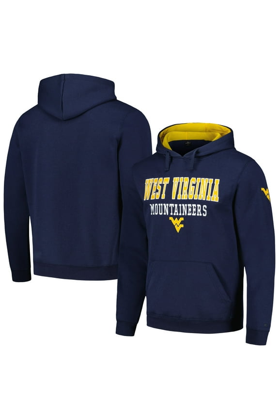 Men's Colosseum Navy West Virginia Mountaineers Sunrise Pullover Hoodie