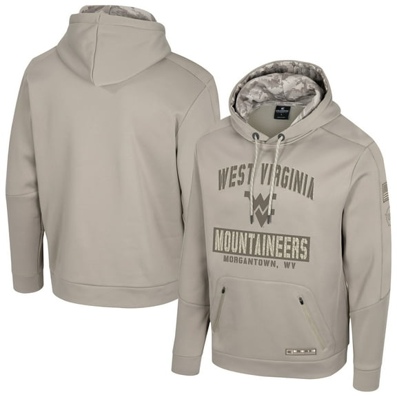 Men's Colosseum Oatmeal West Virginia Mountaineers Operation Hat Trick Battalion Hoodie