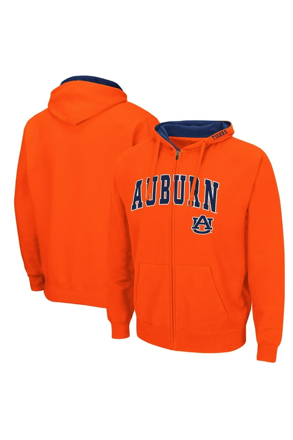 Men's Colosseum Orange Auburn Tigers Arch & Logo 3.0 Full-Zip Hoodie