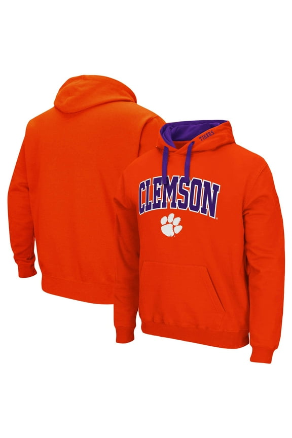 Men's Colosseum Orange Clemson Tigers Big & Tall Arch & Logo 2.0 Pullover Hoodie