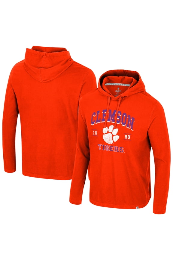 Men's Colosseum  Orange Clemson Tigers Simoleans Washed Hoodie