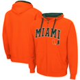 thumbnail image 1 of Men's Colosseum Orange Miami Hurricanes Big & Tall Full-Zip Hoodie, 1 of 3