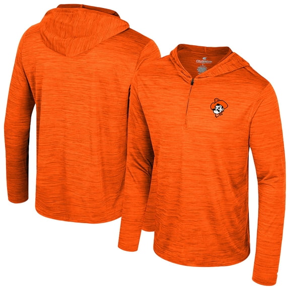 Men's Colosseum Orange Oklahoma State Cowboys Always Sunny Lightweight Quarter-Zip Hoodie
