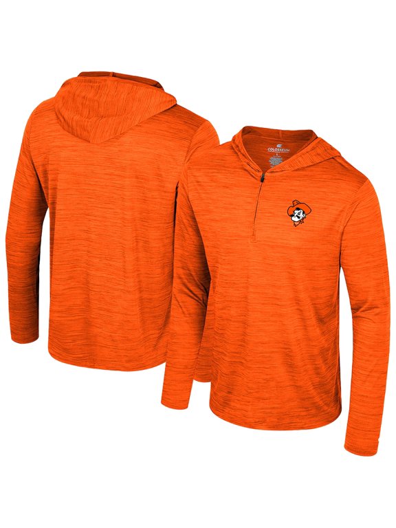 Men's Colosseum Orange Oklahoma State Cowboys Always Sunny Lightweight Quarter-Zip Hoodie
