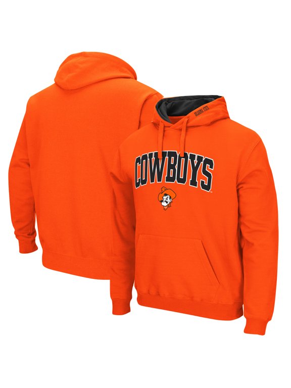 Men's Colosseum Orange Oklahoma State Cowboys Arch & Logo 3.0 Pullover Hoodie