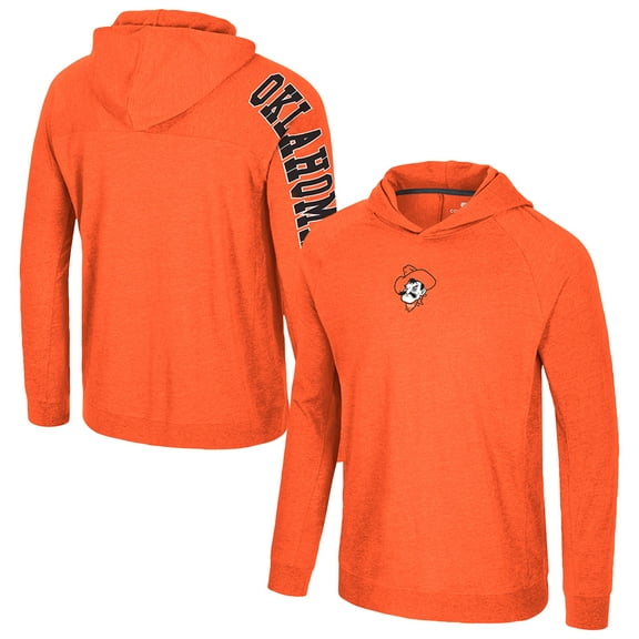 Men's Colosseum Orange Oklahoma State Cowboys Back in Business Long Sleeve Raglan Hooded T-Shirt