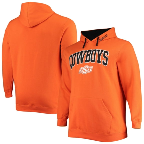 Men's Colosseum Orange Oklahoma State Cowboys Big & Tall Arch & Logo 2.0 Pullover Hoodie