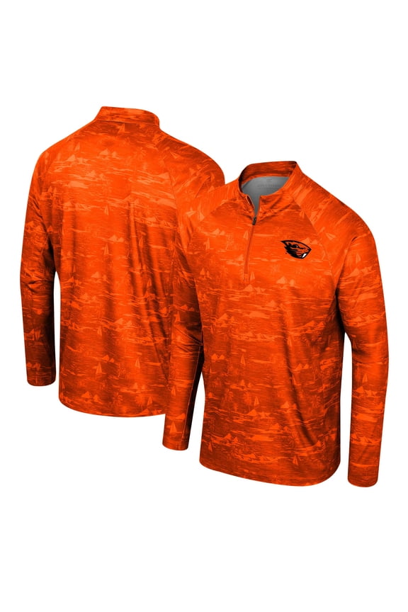Men's Colosseum Orange Oregon State Beavers Carson Raglan Quarter-Zip Jacket